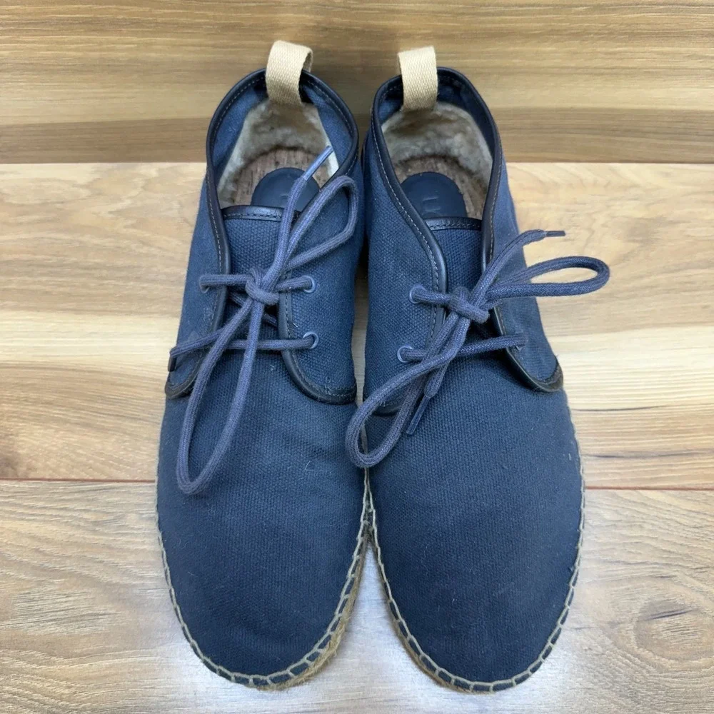 UGG Neumel Chukka Espadrille Mens 11 Navy Blue Canvas Boots